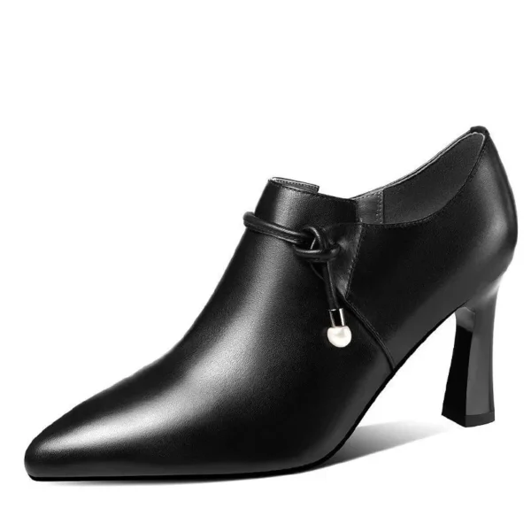 Faux Leather Ankle Boots with Square Heel for Women | Elegant and Fashionable for Winter