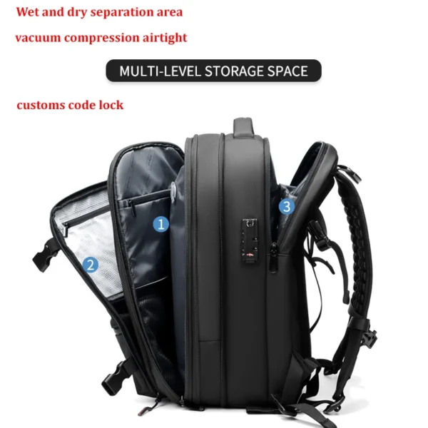 Expandable Travel Backpack | Vacuum Compression, Portable 17" and Large Capacity - Image 2
