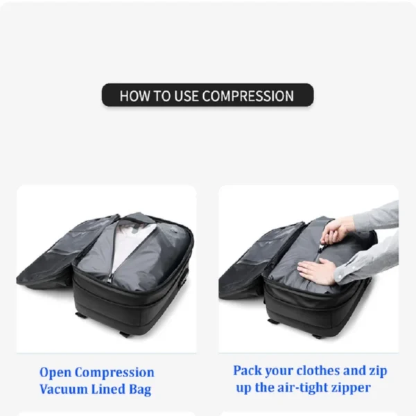 Expandable Travel Backpack | Vacuum Compression, Portable 17" and Large Capacity - Image 3