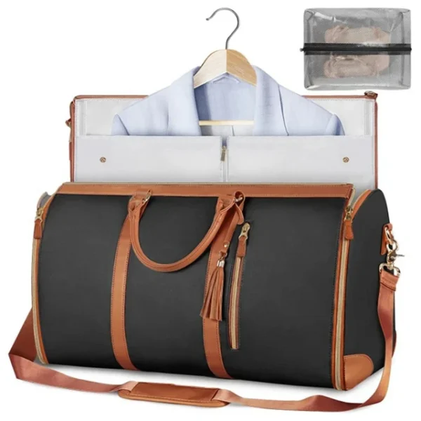 Women's Foldable Travel Bag | Large Waterproof Polyurethane Suitcase for Outdoor Suit and Sport